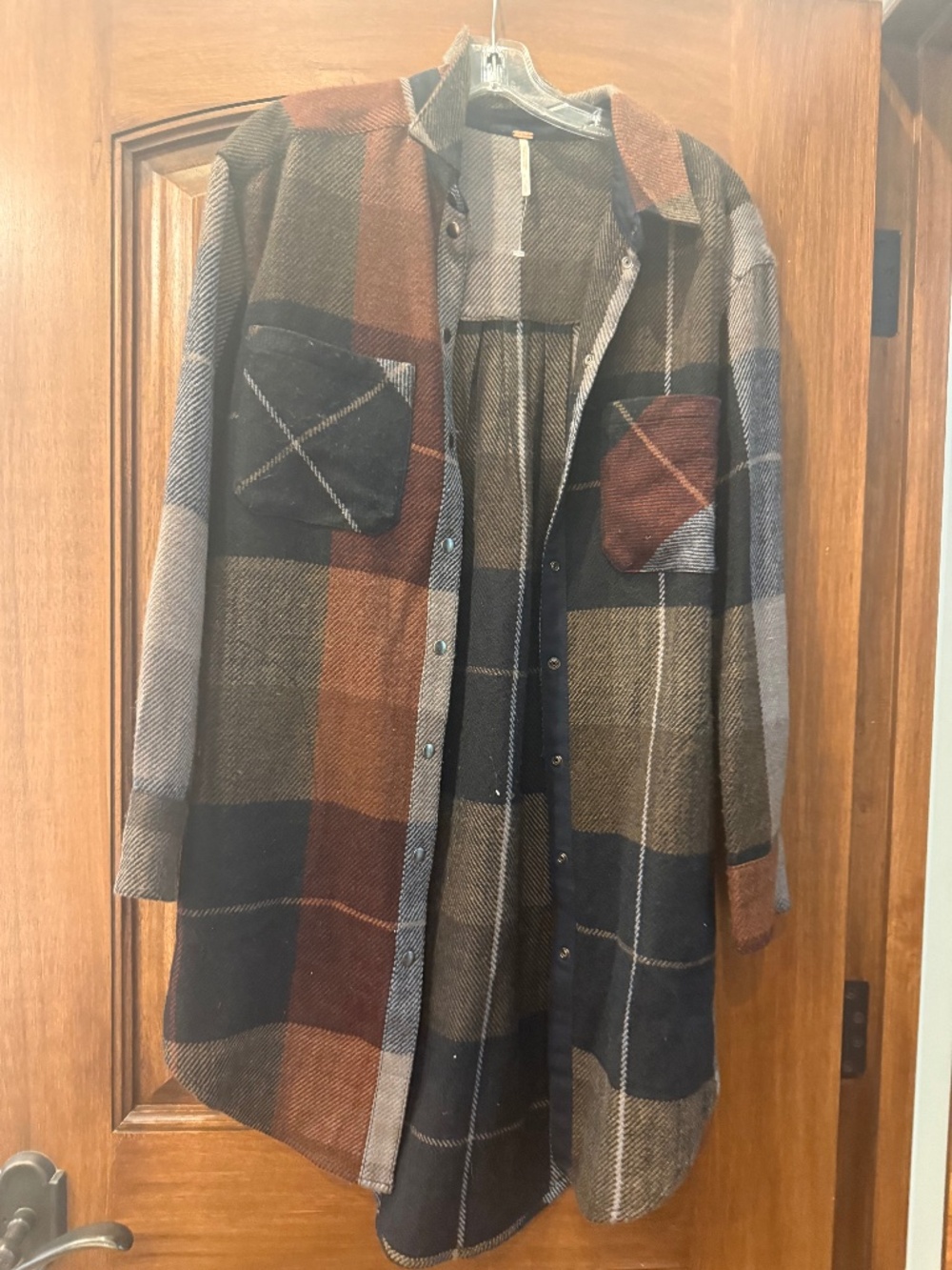 Free people long sleeve long shirt jacket